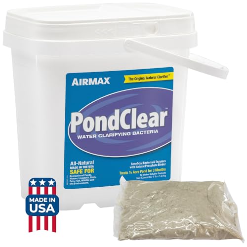 Airmax PondClear Packets Beneficial Bacteria Enzyme Clarifier Treatment with Ecoboost PRx Clear Clean Pond Lake Water Safe for Fish 12 Count