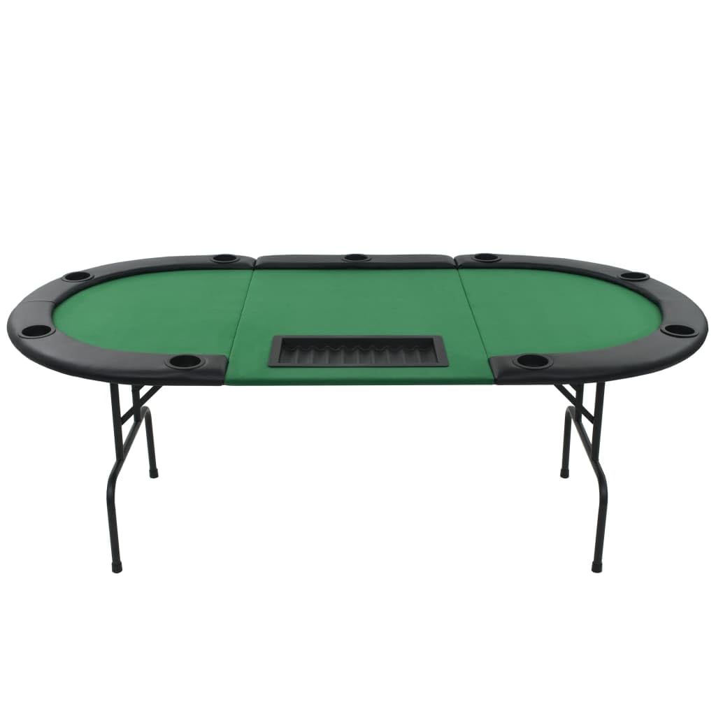 vidaXL Pokertisch faltbar oval grün 9 Spieler 3-lagig Casino