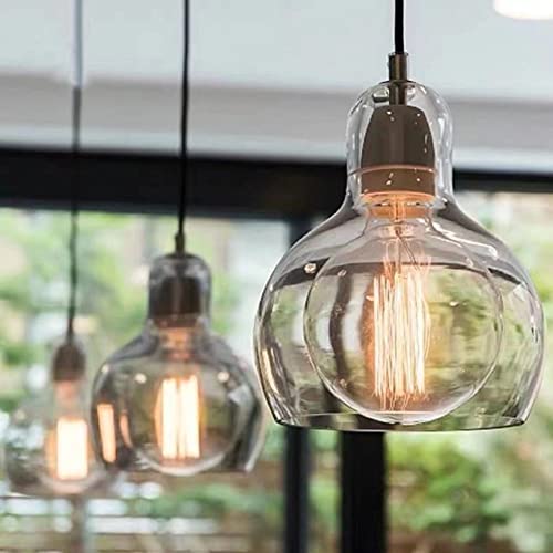 Luminaire Suspendu en Verre Industriel E27 pour Salon
