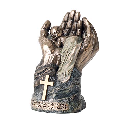 Estatua de bebé descansando en manos del Señor 11.43 cm miniatura 2