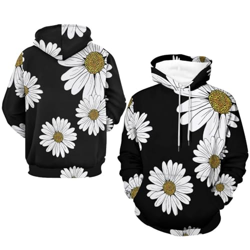 Sweatshirt à capuche Marguerite Blanche UMENG pull unisexe taille S