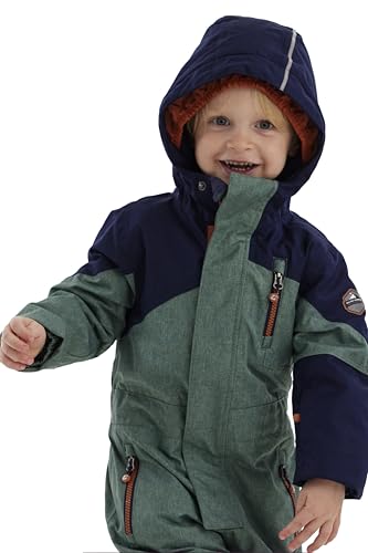 Killtec Kesley Mini Skioverall/Schneeanzug mit Kapuze und Schneefang, gebranntes gelb, 110/116