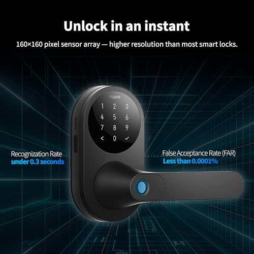 Locks Aqara Smart Lock U300 Upgraded Version, Fingerprint Keyless Entry Door Lock with Handle, Matter Over Thread, Apple Home Keys, Touchscreen Keypad, Smart Lever Lock Supports Homekit Alexa Google, Silver SmartThings Compatible Locks Aqara Smart Lock U300 Upgraded Version, Fingerprint Keyless Entry Door Lock with Handle, Matter Over Thread, Apple Home Keys, Touchscreen Keypad, Smart Lever Lock Supports Homekit Alexa Google, Silver SmartThings Compatible