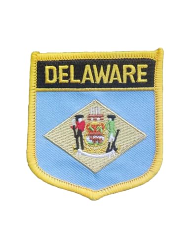 NIUYIBAO 1 PCS Peltate Delaware Flag Patches Iron On or