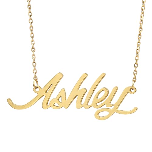 AOLO 18k Gold Plated Ashley Name Pendant Necklace...