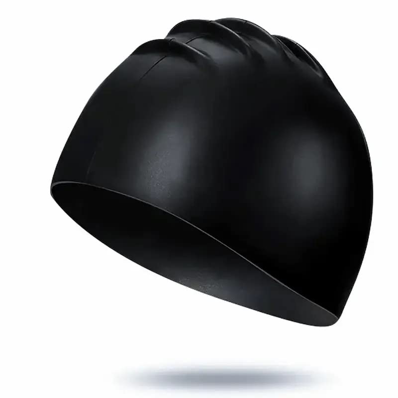 THE MORNING PLAY Silicone Swim Cap for Men Women Kids Swimming Cap (Black) (B0C1P922HZ) Amazon Price History, Amazon Price Tracker