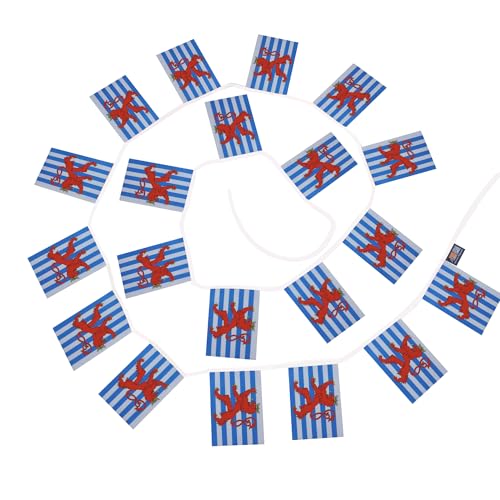 Image of AZ FLAG Luxembourg red lions 6 meters BUNTING Flag 20 flags 9'' x 6'' - Luxembourger coat of arms STRING flags 15 x 21 cm
