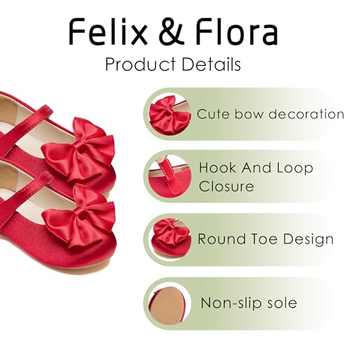 Image of Felix & Flora Toddler Flower Girl Dress Shoes Girl Ballet Flats Party School Shoes Wedding