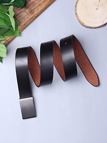 Image of USL Formal /Casual Black Tan Brown Color Genuine Leather Belts For Men (34, Black)