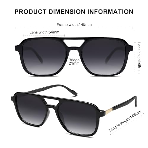 1pc Retro Aviator Sunglasses Trendy Rectangle Shades Sun Glasses For Daily Wear, Holiday Travel，Holiday Gifts2