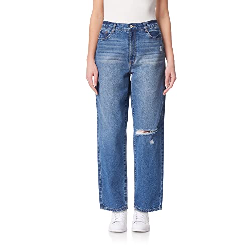 WallFlower Women's Boyfriend Straight Denim High-Rise Insta Classic Juniors Jeans