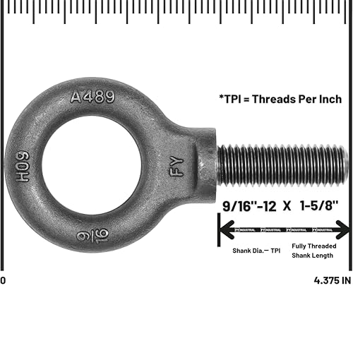 Image of Box of 6 Pcs Lifting Shoulder Eye Bolts 9 /16 inch-12 X 1-5 /8 inch