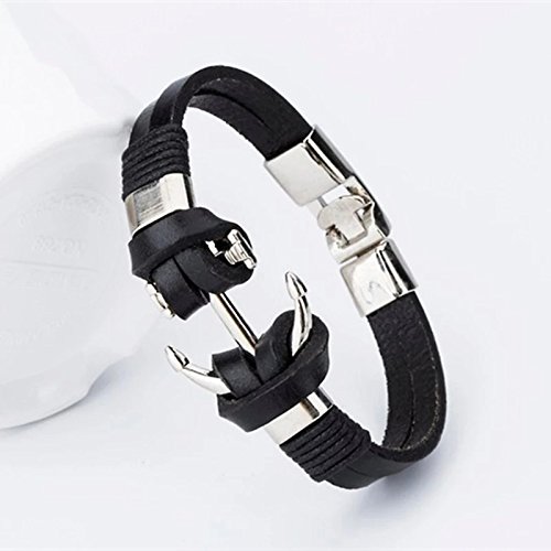 University Trendz Multi Strands Leather Charm Friendship Bracelet for Men 1