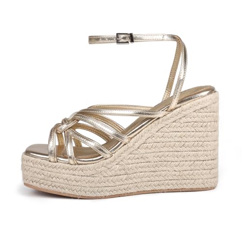 Women's Espadrille Wedge Sandal Casual Summer Square Toe Strappy Platform Sandal for Women2