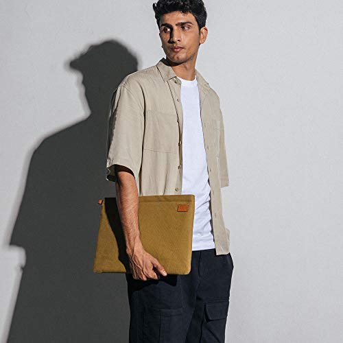Image of DailyObjects Solid Skipper Sleeve | Stylish Durable Poly Cotton Canvas Material for Laptops & iPads | Zip Closure & Soft Cotton Inner Lining with Printed Slip Pockets