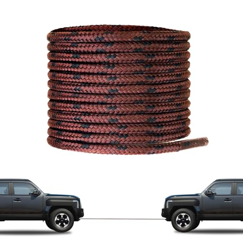 NDTEZUGT Cordones Irrompibles para Botas, Cordones Redondos de Trabajo Resistentes, Cuerdas de Repuesto para Zapatos, Más Fuertes que el Acero o el Kevlar (MarróN Caoba 140cm)
