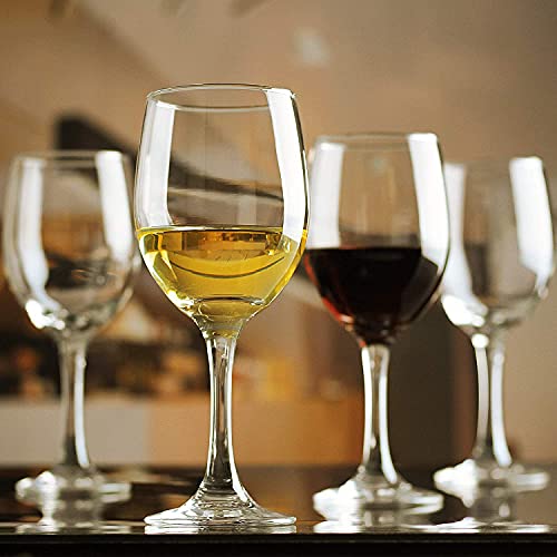 Image of bellemax 470ML Round Wine Glasses | Crystal Clear Stem Wine Glasses for Red Wine, White Wine, Champagne, Cocktails & Mocktails | Elegant Drinking Glasses for Home Set of 2