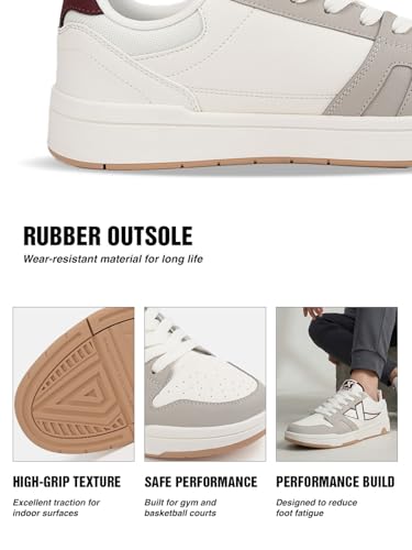Image of XTEP Mens Sneakers Non Marking Skateboard Shoe I Durable Grip I Indoor Sports Support I Stable Traction I Casual Sports Shoe