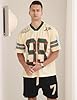 Arssm Mens Jersey Shirts Graphic Tees Oversized V Neck Y2K Streetwear Loose T Shirt Tops, Beige, S #2