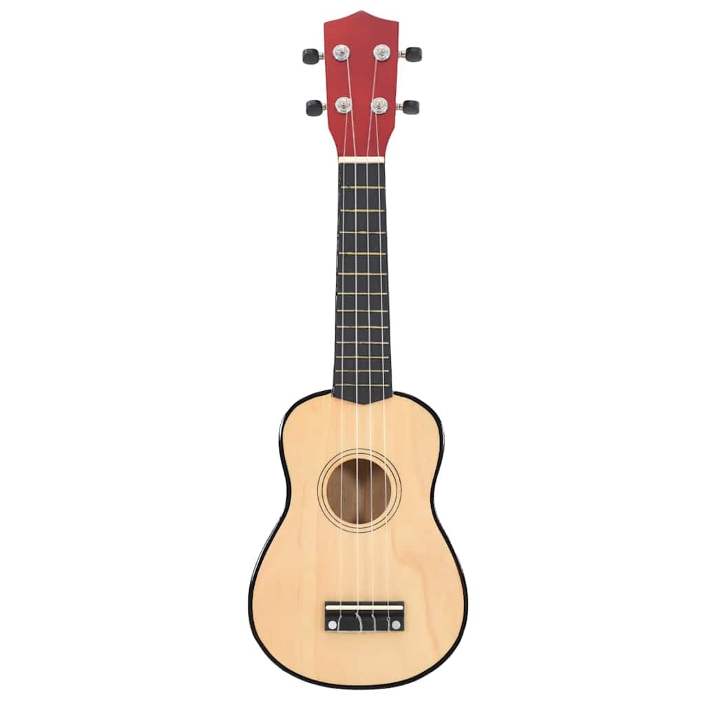 Ukulele soprano da 58,4 cm, set per principianti, con custodia e plettri, strumento musicale in legno di tiglio chiaro, per bambini e principianti