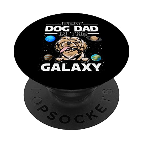 Best Dog Dad In The Galaxy Shih Tzu Puppy Dogs Lovers PopSockets mit austauschbarem PopGrip