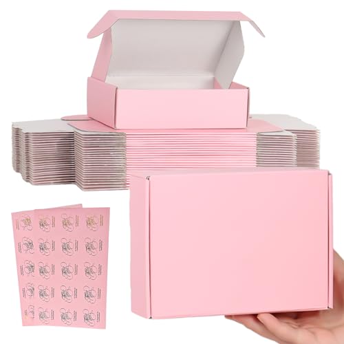 Small Shipping Boxes 7x5x2, 20 Pack Pink Mailing Boxes for Packaging Small Business, Corrugated Cardboard Samll Boxes for Shipping Packing