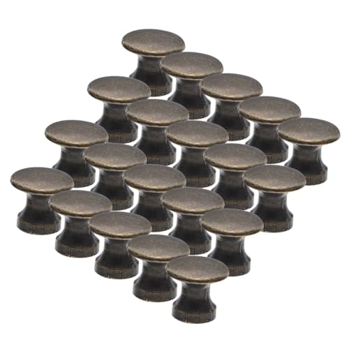 Happyyami 20個キャビネットノブ 丸型合製 引き出し用ハンドル ヴィンテージ調 収納家具用 レトロ風ドレッサー ワードローブ用ハードウェア