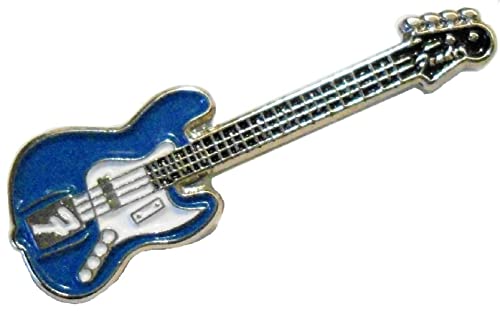 GBJUK Badge à épinglette pour guitare électrique avec fermoir papillon Bleu Cover