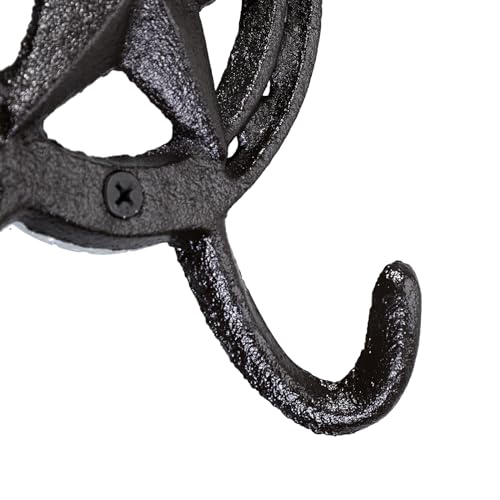 Laxioriew Pack Of 3 Wall Mounted Cast Iron Lucky Horseshoe Hook, Heavy Duty Rustic Country Wall Coat Hook Star Decorative Hook thumb #4