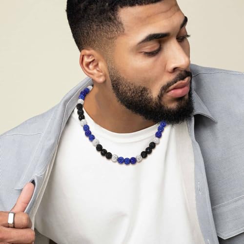 Baseball Beaded Chain Necklace for Men,Bling Ice Collection Baseball Necklace Gifts for Boys,Diamond Rhinestone Discoball Baseball Dirp Accessories Necklace Gifts for Baseball Team Lovers2