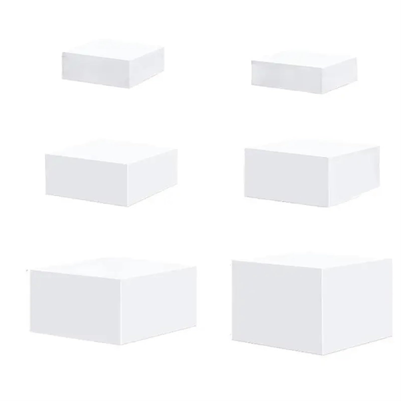 FonHNDG Buffet Riser 6Pcs Display Risers Box for Buffet Table 5 Sided Nesting Stands for Jewelry Catering Collectibles Cosmetics Cake(WHITE)