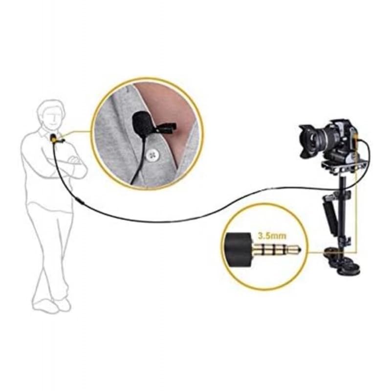 Image of Buyer Junction Lavalier Microphone with 3.5mm AUX Jack | Clip On Collar Mic for YouTube, Interview, Voice Recording & Reels