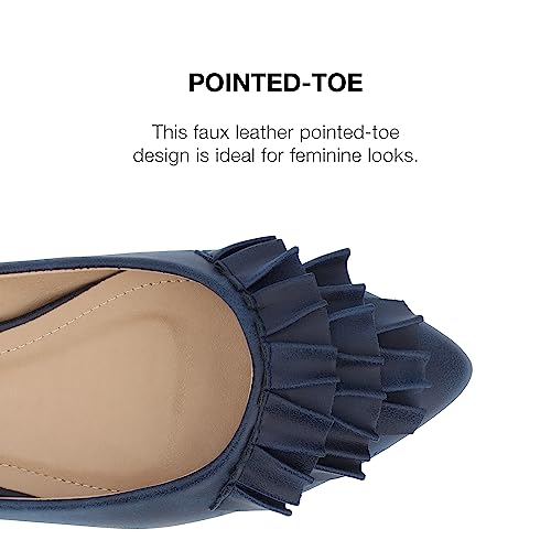 Journee Womens Judy Wide Width Slip On Pointed Toe Ballet Flats4