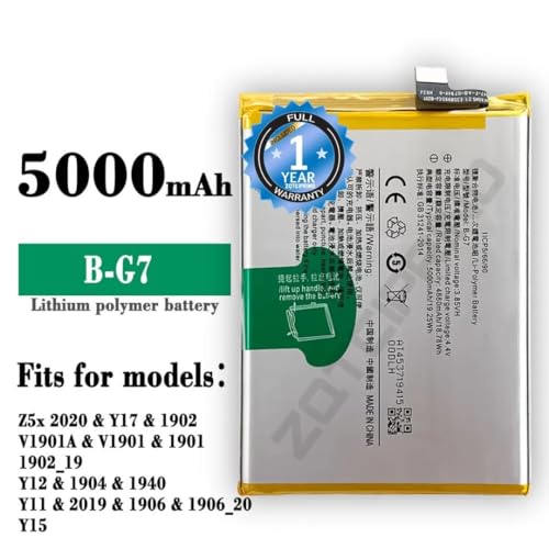 Image of Original B-G7 Battery for Vivo Y12, Vivo Y15, Y17, Z1 Pro & U10 Battery with 1 Year Warranty **(B275)