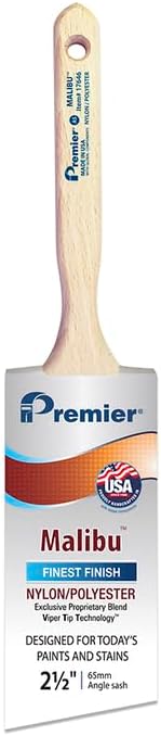 12-Pack of 2-1/2” Premier 17646 Malibu Nylon/Poly Angle Sash Paint Brush