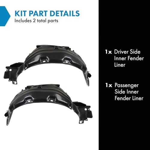 Image of TRQ Inner Fender Liner Set Compatible with 1991-1995 Acura Legend AC1248104 AC1249104