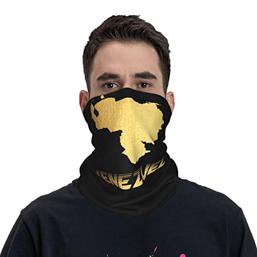 Venezuela Map Flag Gold Seamless Neck Gaiter Face Mask Seamless UV Protection Shield Scarf Bandana for Motorcycle Cycling Riding Running Headbands4