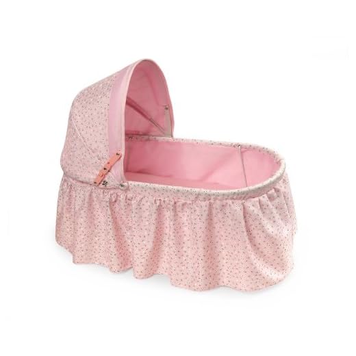 Badger Basket Folding Doll Cradle with Rosebud Fabric (fits American Girl Dolls)