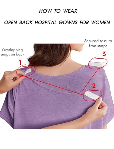 Deyeek Hospital Gowns for Women Labor Delivery Shoulder Surgery Dress Adaptive Clothing Night Robes for Elderly Plus Size2
