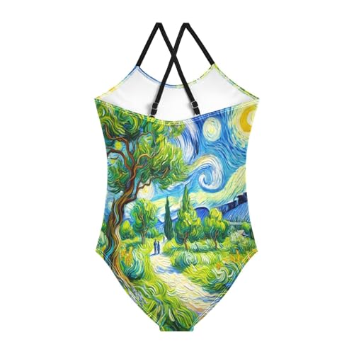 Country Path Tree Girls Swimsuit Bathing Suit Summer Beach One Piece Swimsuits Swimwear2