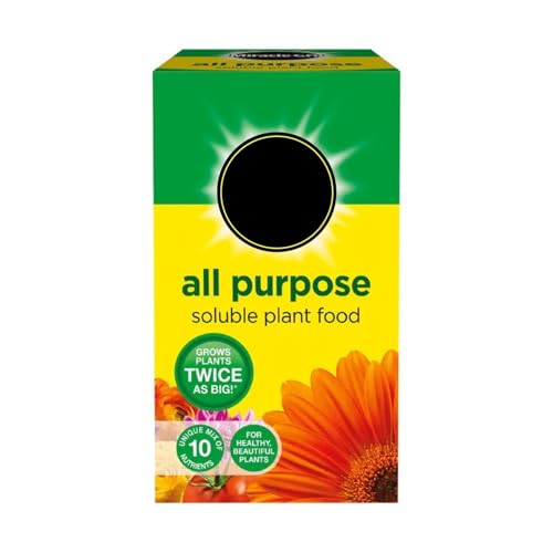 Miracle-Gro All Purpose Soluble Plant Food Fast Acting Fertiliser for Flowers Vegetables Shrubs & Houseplants Indoor & Outdoor Feeds Every 2 Weeks (Pack of 1-500g)