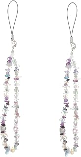 Uonlytech 2 Peças De Cordão Natural Para Telefone Celular Cordão De Telefone Com Contas Cordão De Pulso Para Telefone Cordão Multifuncional Para Telefone Pulseira De Telefone Cordão