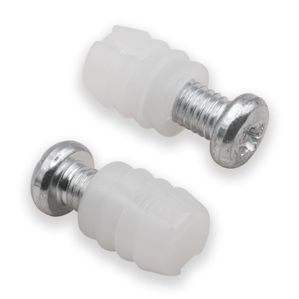 KIT RICAMBI COMPATIBILE PER IKEA 102267 & 105163 - Vite & Boccola filettata in plastica M6 - Ø11 x 13 mm - Connettore per MALM, HEMNES, SLÄKT