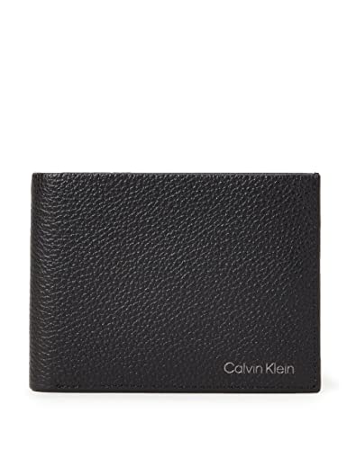 Calvin Klein Portefeuille Homme Warmth Bifold 5 CC W/ Coin L en Cuir, Noir (CK Black), Onesize