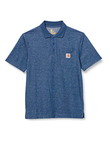 Carhartt Men's Contractors Work Pocket Polo Original Fit K570 Shirt, -dark cobalt blue heather, X-Large