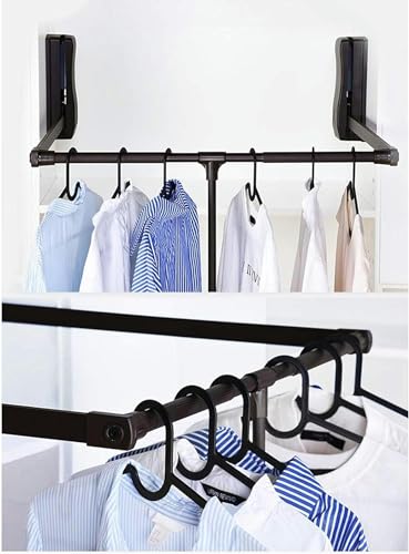 Tringle de placard robuste et rétractable pour suspendre les vêtements dans un dressing - 4