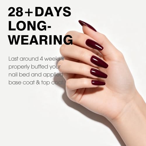 Image of CANNI 9ml Maroon Red Purple Gel Nail Polish, High Gloss UV LED Soak Off Gel