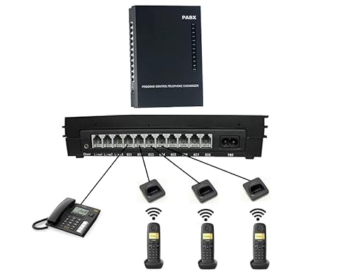 Pack Centralita económica con 4 teléfonos, Compatible con líneas de Fibra Cover