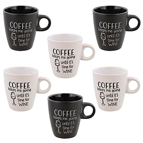 Kaffeebecher 6 Stück Coffee Wine Kaffeetassen 200ml aus Keramik Kaffee Becher Tassen 6er Cover