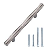 Finish: Satinierter Nickel Europäischer Steggriff, Möbelgriff (1,27 cm Durchmesser), Länge: 15,57 cm (Lochmitte zu Lochmitte: 9,52 cm), Satinierter Nickel, 10er-Pack